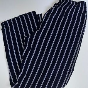 Brandy Melville 100% Viscose Navy/White Strip Pants SZ XS